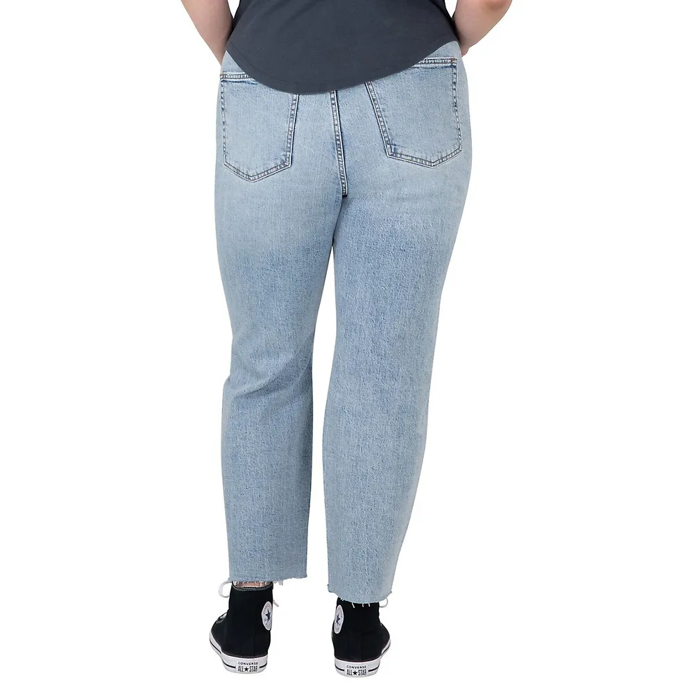 Buy Highly Desirable High Rise Slim Straight Leg Jeans Plus Size