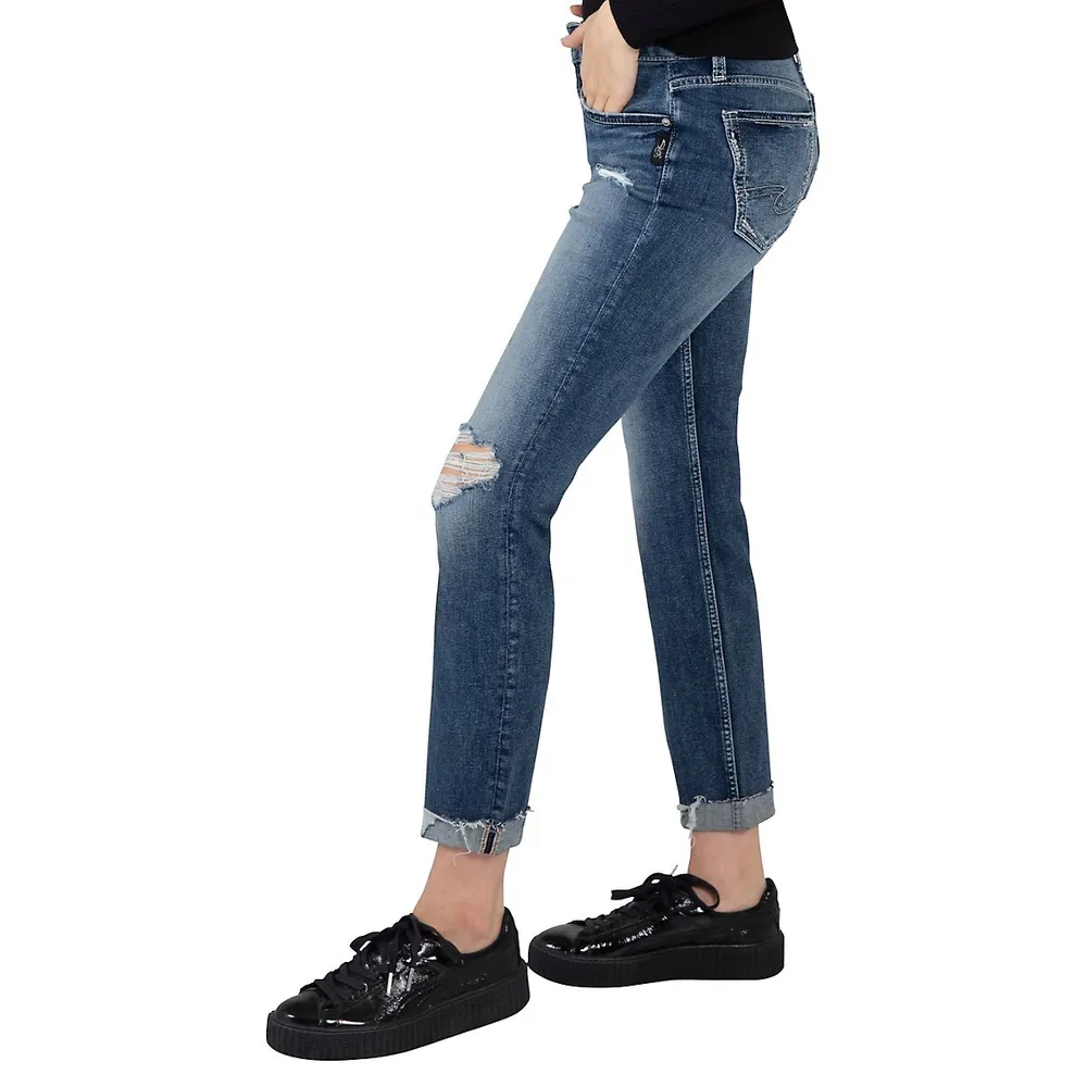 Mid-Rise Boyfriend Jeans