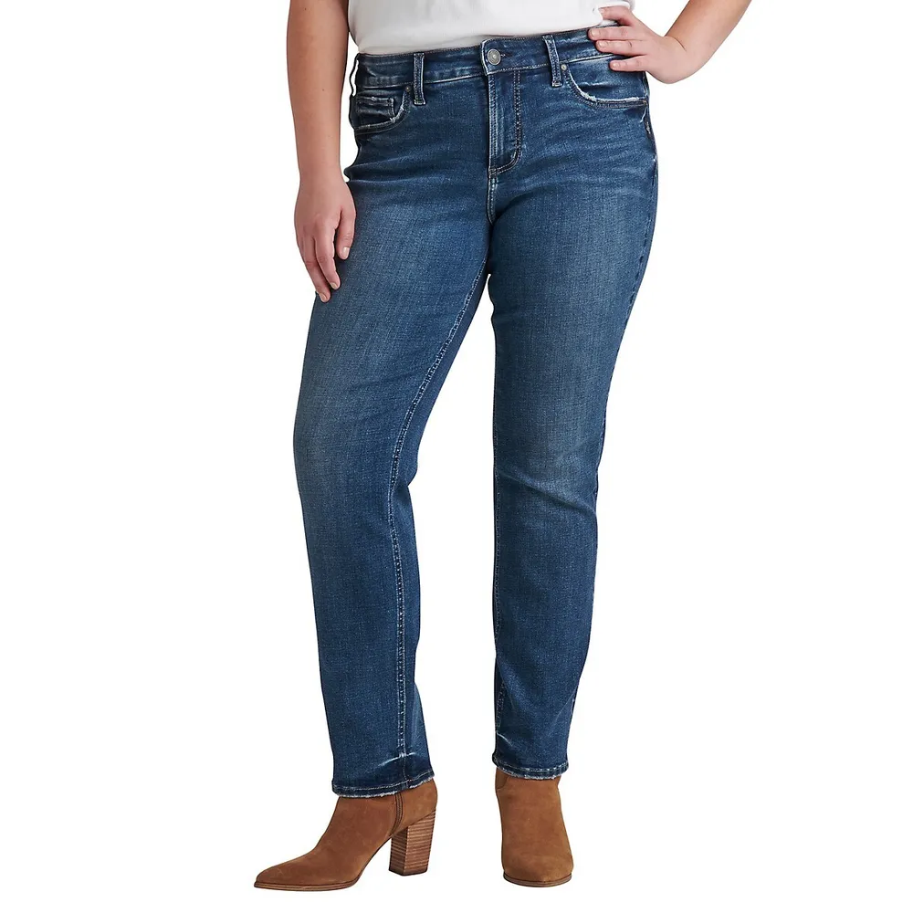 Suki Mid-Rise Curvy Straight-Leg Jeans