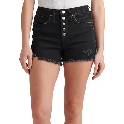 Beau Distressed Mid-Rise Shorts