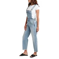 Baggy Straight Leg Denim Overalls