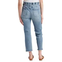 Paper Bag High-Rise Straight Crop Jeans
