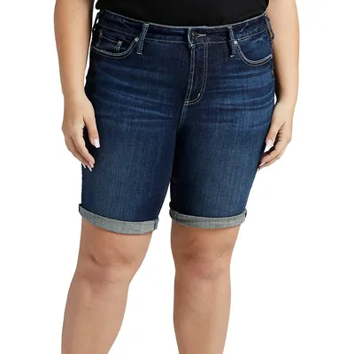 Suki Mid-Rise Curvy-Fit Bermuda Shorts