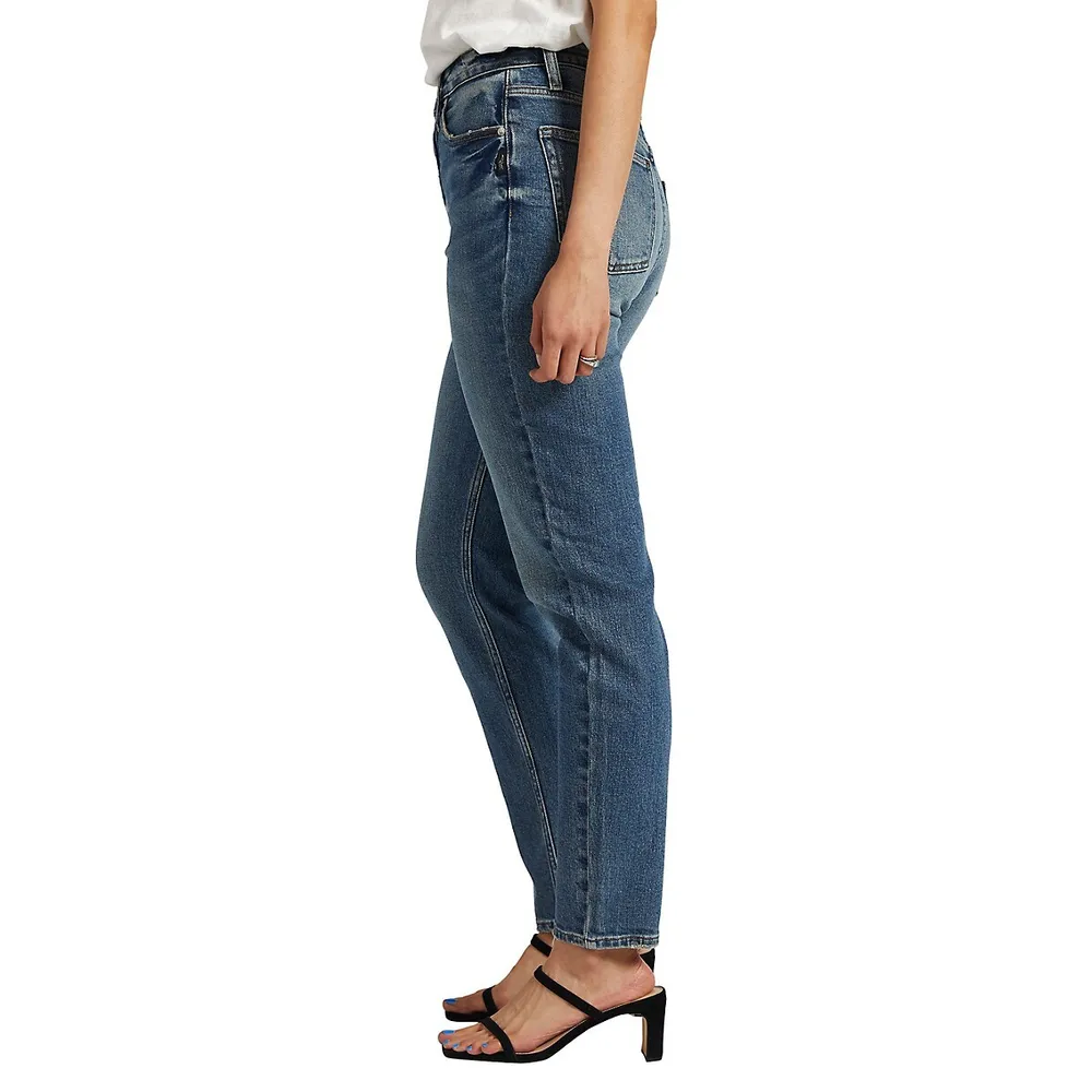 High-Rise Tapered-Leg Mom Jeans