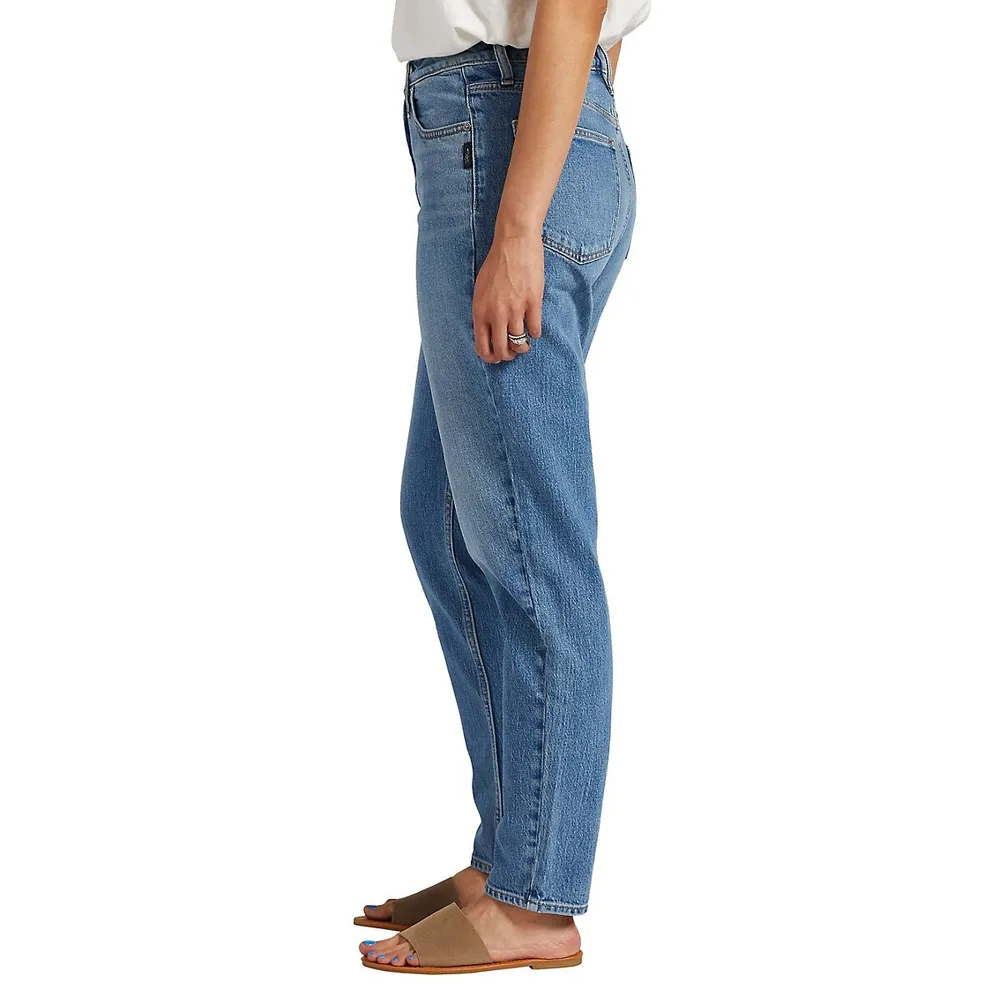 High-Rise Tapered-Leg Mom Jeans