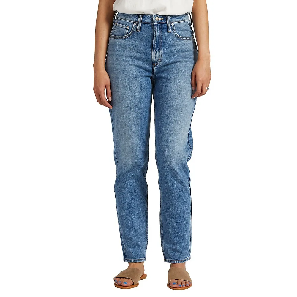 High-Rise Tapered-Leg Mom Jeans