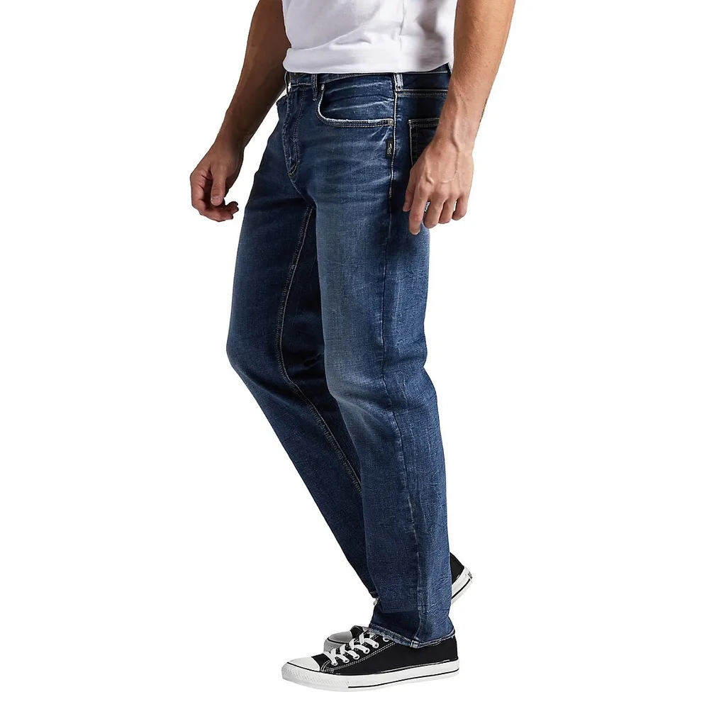 Eddie Athletic-Fit Tapered-Leg Jeans