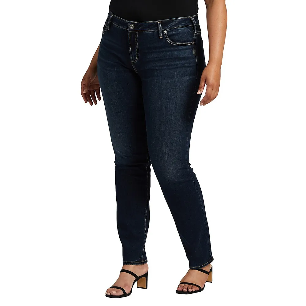 Elyse Mid-Rise Straight-Leg Jeans