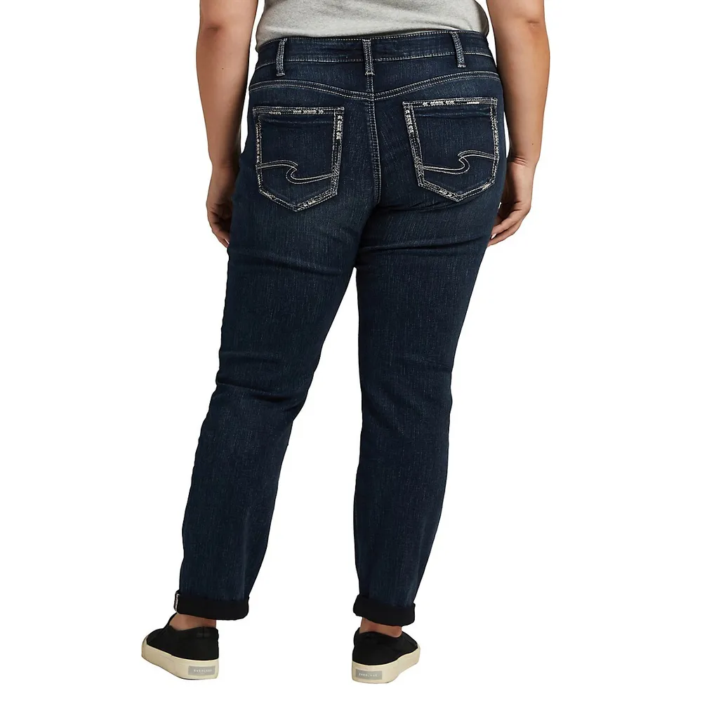 Boyfriend Mid-Rise Slim-Leg Jeans