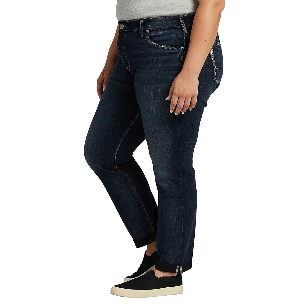 Boyfriend Mid-Rise Slim-Leg Jeans