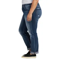 Plus Mid Rise Slim Leg Boyfriend Jeans