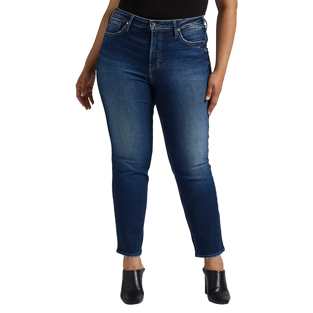 Plus Infinite-Fit High-Rise Straight-Leg Jeans