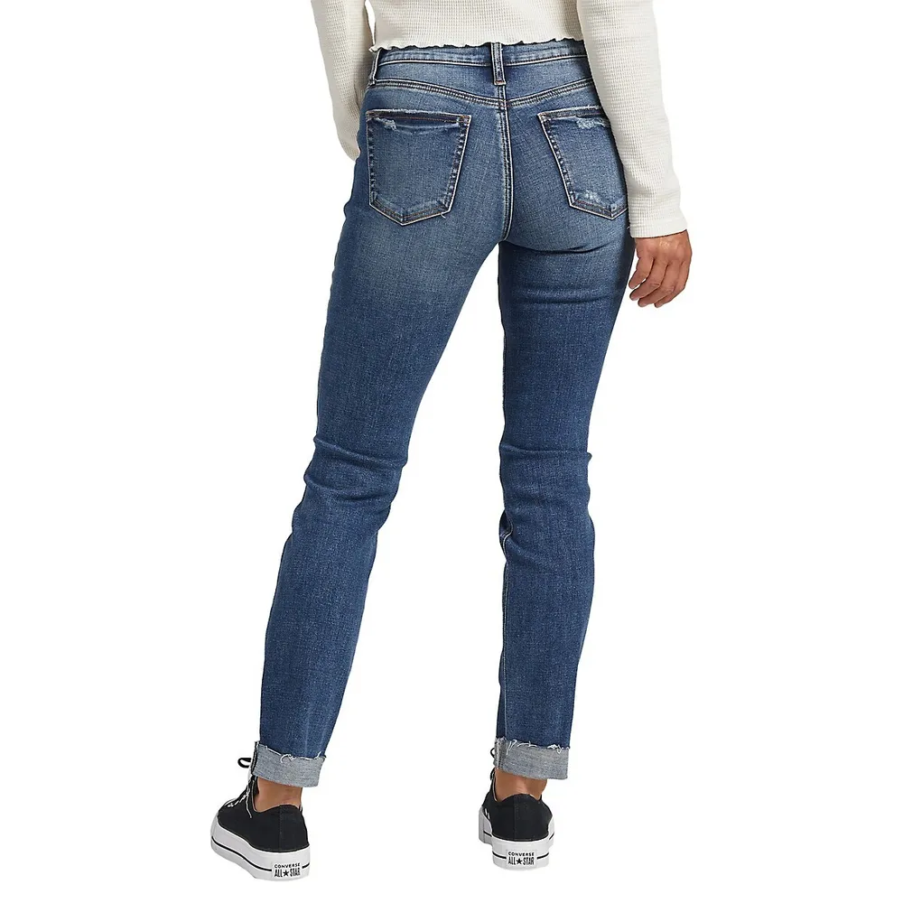 Suki Mid-Rise Slim Straight Leg Jeans