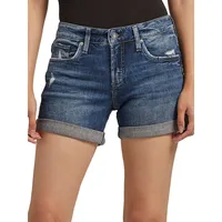 Boyfriend Mid-Rise Denim Shorts