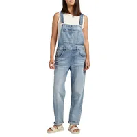 Straight-Leg Baggy Denim Overalls