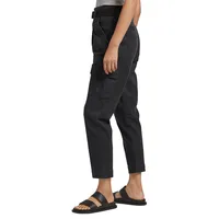 Relaxed Cargo High-Rise Tapered-Leg Pants