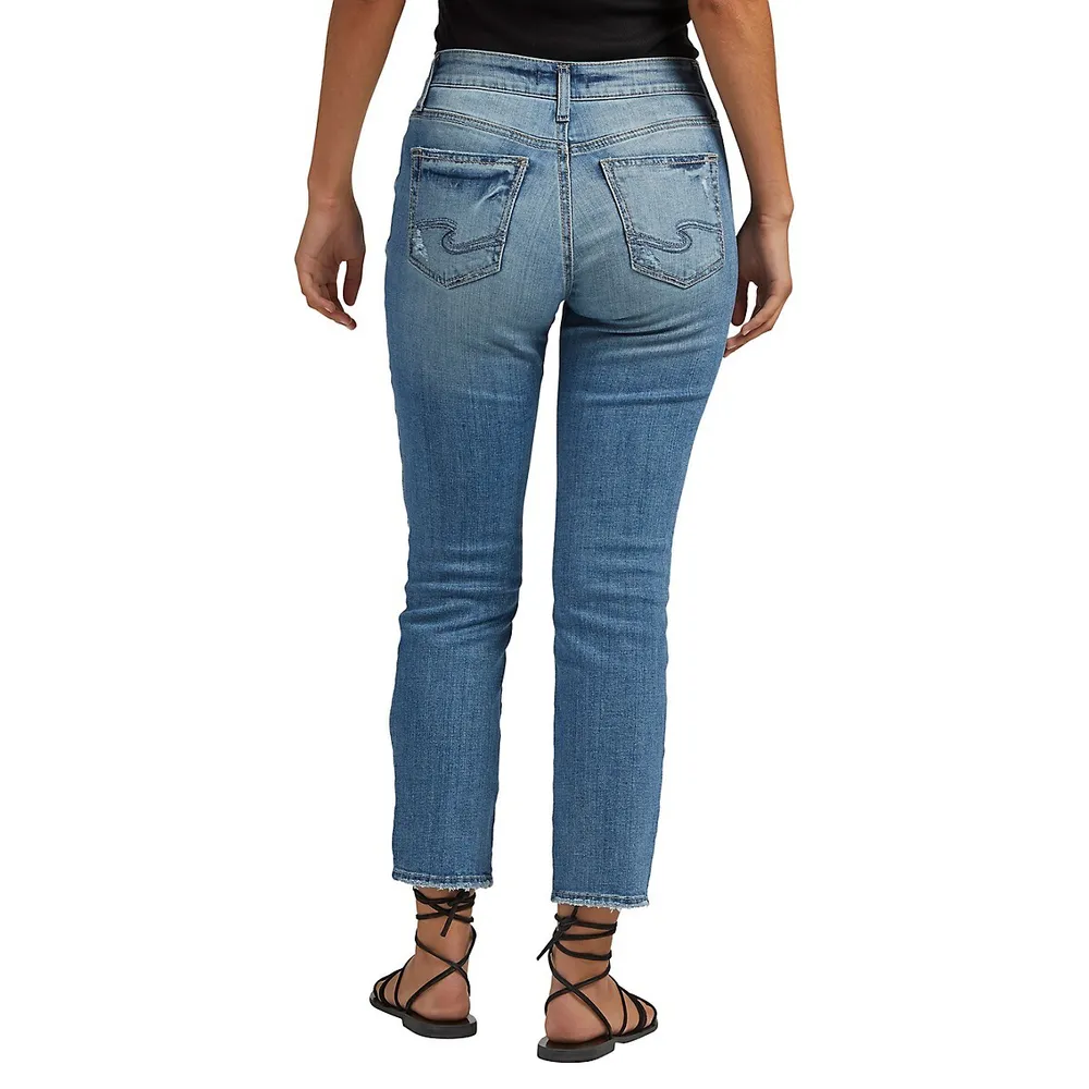 Suki Mid-Rise Straight Leg Crop Jeans