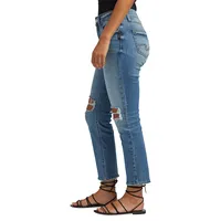Suki Mid-Rise Straight Leg Crop Jeans