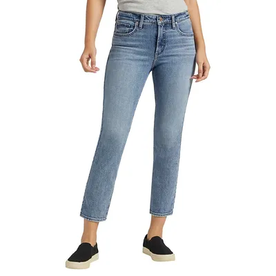 Most Wanted Mid-Rise Straight-Leg Ankle Jeans
