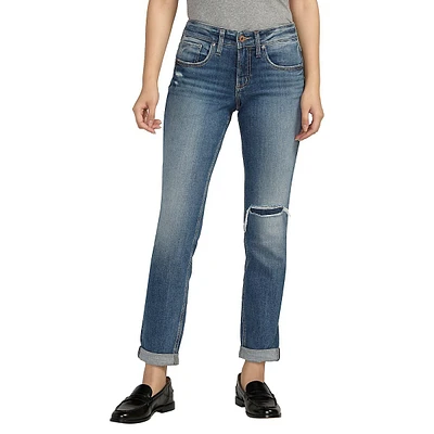 Boyfriend Mid-Rise Slim-Leg Jeans