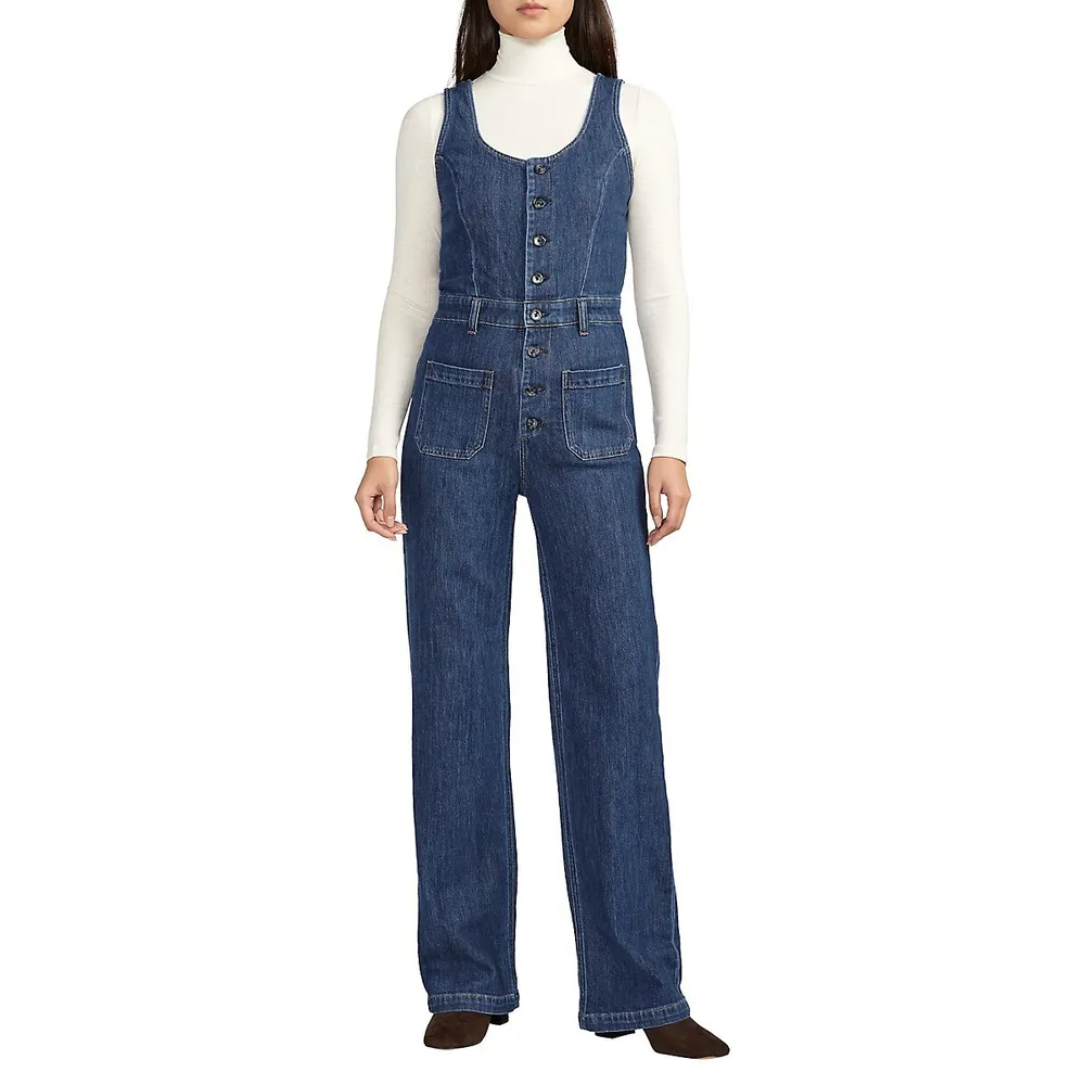 Buy Denim Wide Leg Dungarees 8 years