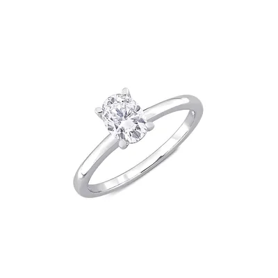 Bague à solitaire en argent sterling