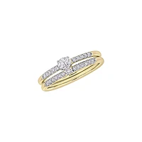 14K Yellow Gold & 0.04 CT. T.W. Diamond Bridal Ring Set
