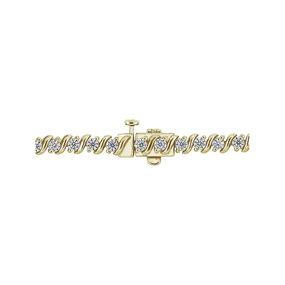 Goldplated Sterling Silver S-Link Tennis Bracelet