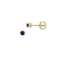 Kid's 14K Yellow Gold & Sapphire Stud Earrings