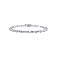 Sterling Silver Tanzanite X-Link Bracelet