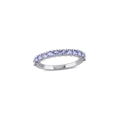 Tanzanite Sterling Silver Eternity Ring