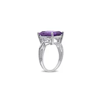 Sterling Silver Amethyst and White Topaz Ring