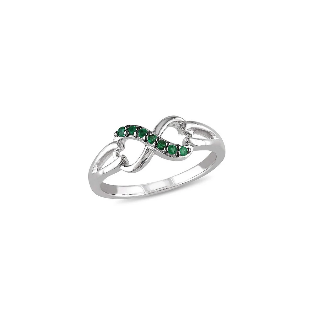 Emerald Sterling Silver Infinity Ring