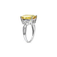 Bague en argent sterling avec topazes blanches et citrine