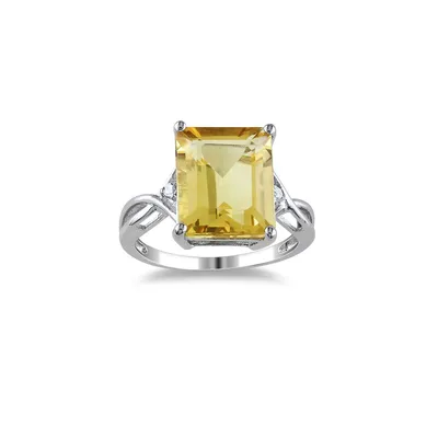 Sterling Silver Citrine and White Topaz Ring