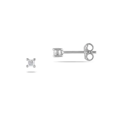 Sterling Silver 0.15 CT. T.W. Diamond Stud Earrings