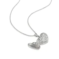 Sterling Silver 0.145 CT. T.W. Diamond Heart Locket Necklace