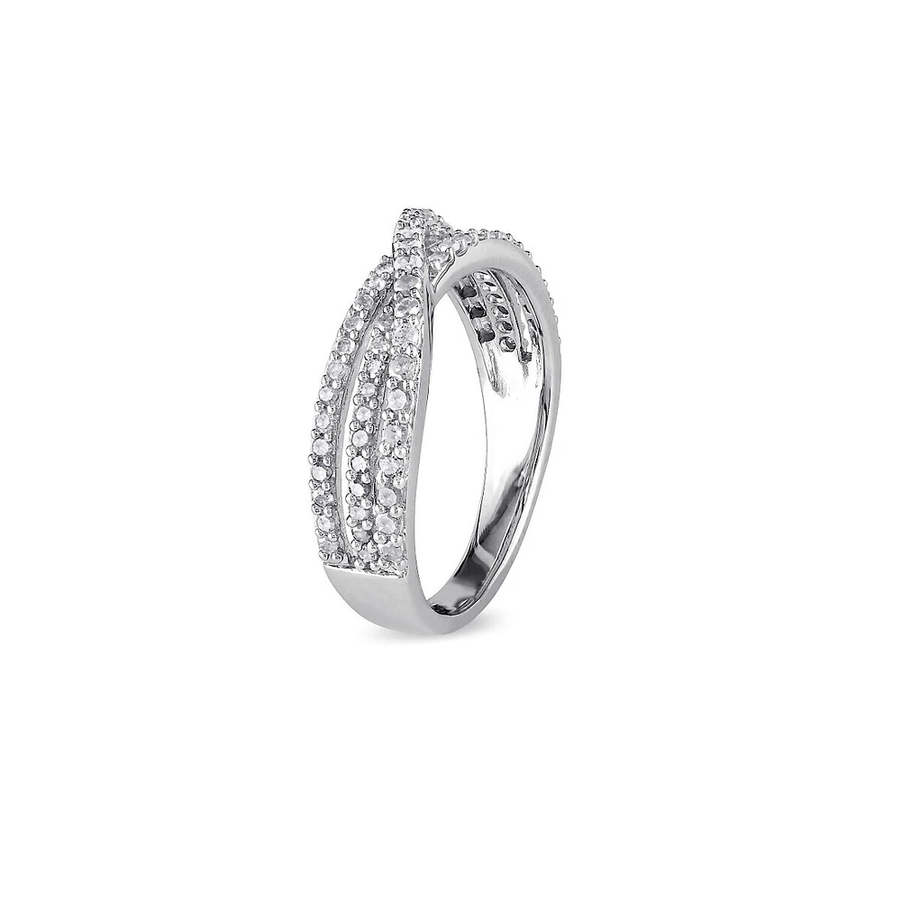 Bague entrecroisée en argent sterling avec diamants 0,47 ct PT