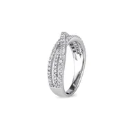 0.47 CT. T.W. Diamond Crossover Ring Sterling Silver