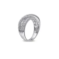 Bague entrecroisée en argent sterling avec diamants 0,25 ct PT