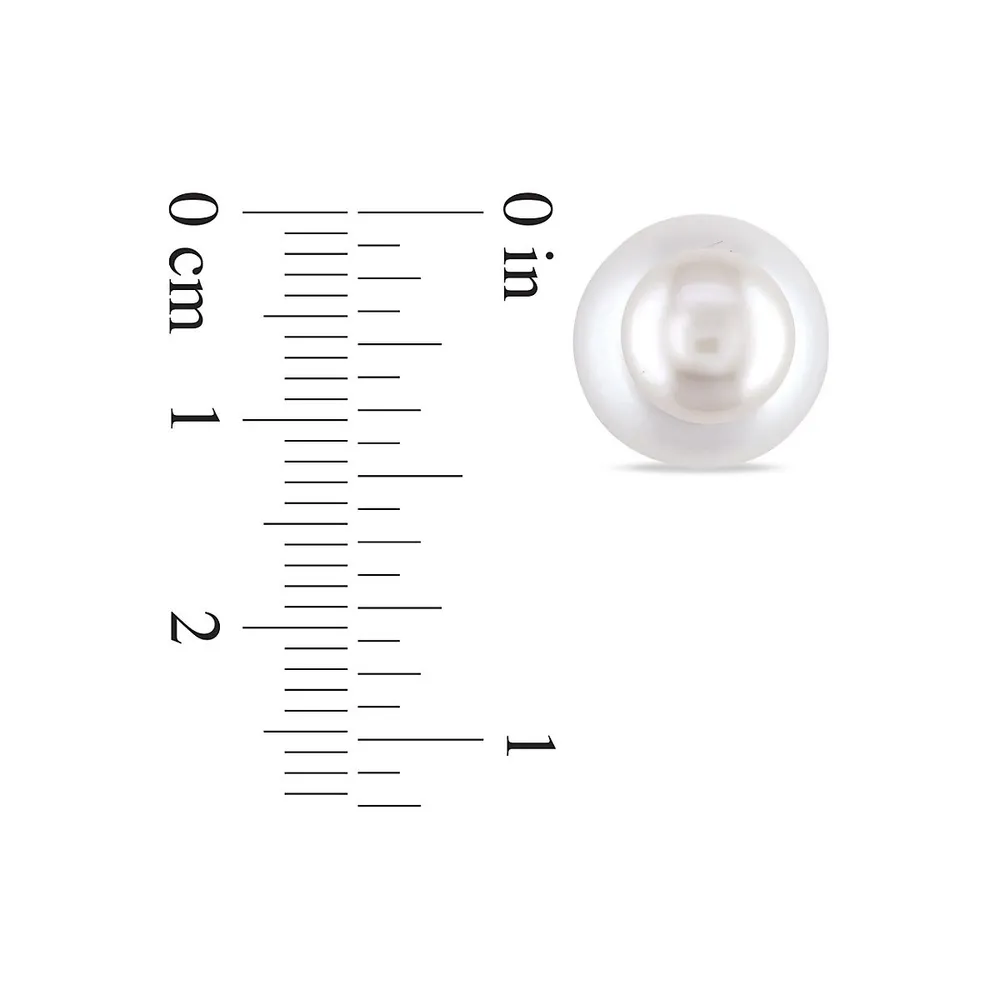 12.5-13 MM and 8-8.5MM Cultured Freshwater Pearl Stud Tribal Earrings