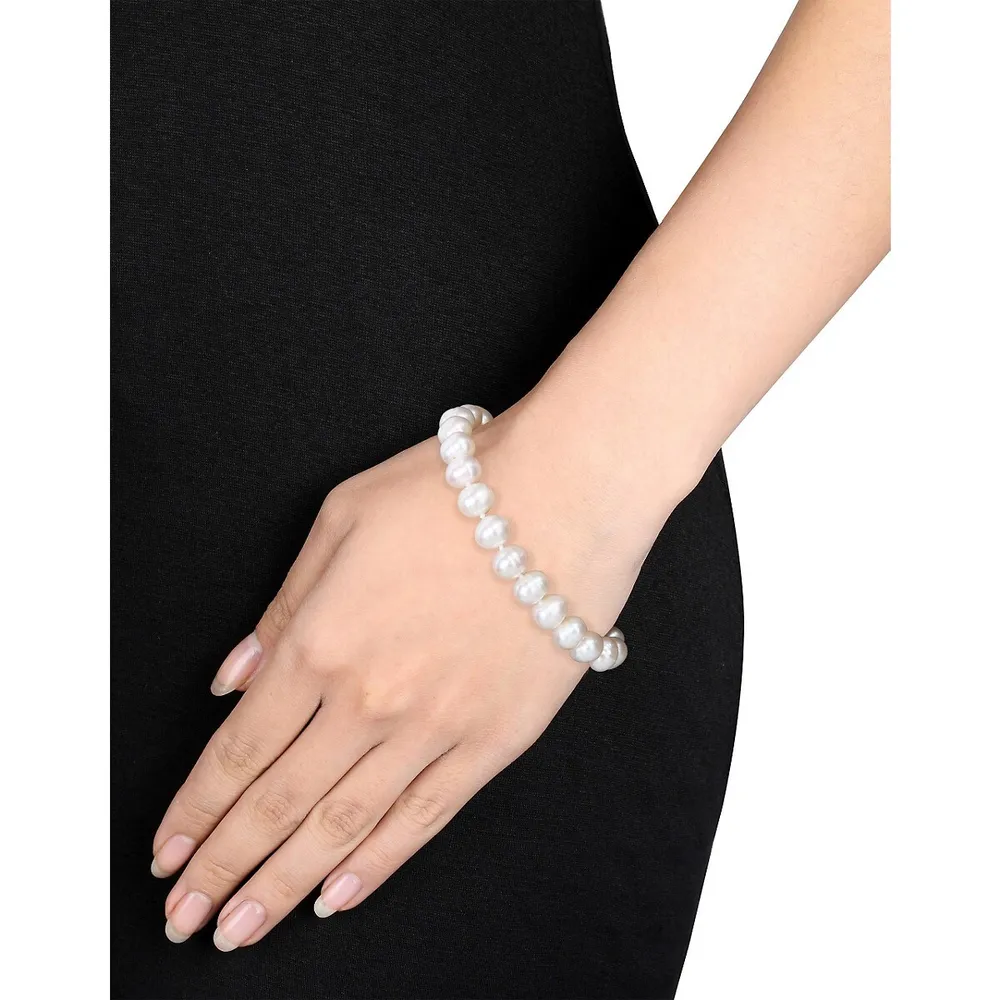 7.5-8mm Freshwater Pearl and Sterling Silver Bracelet