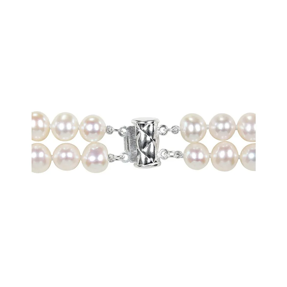 6-7mm Freshwater Pearl and Sterling Silver Double-Row Bracelet