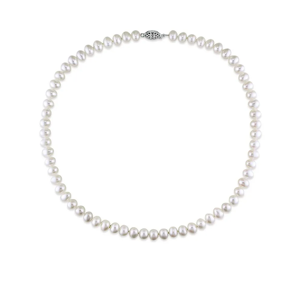 6.5-7mm Freshwater Pearl and Sterling Silver Necklace