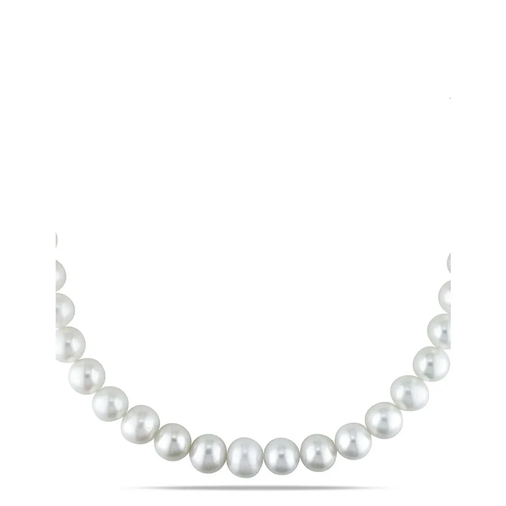 Collier en argent sterling avec perles d'eau douce de 10 à 11 mm