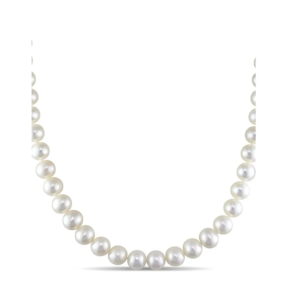 7-7.5mm Freshwater Pearl and 14K White Gold Necklace