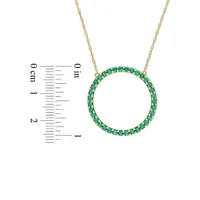 10K Yellow Gold Open Circle Pendant Necklace