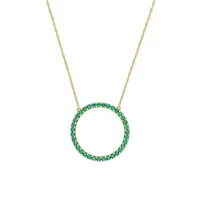 10K Yellow Gold Open Circle Pendant Necklace