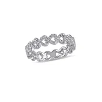 Diamond Heart Sterling Silver Ring