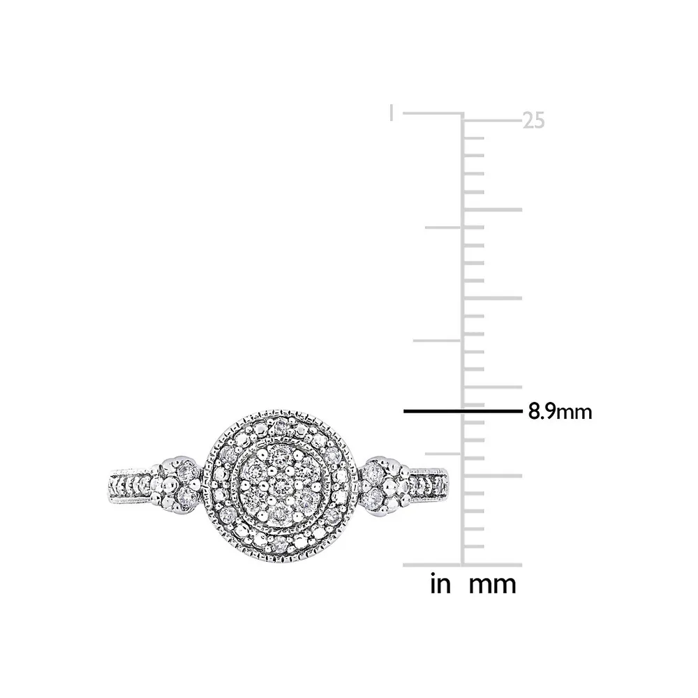 10k White Gold 0.2 CT. T.W. Diamond Halo Engagement Ring